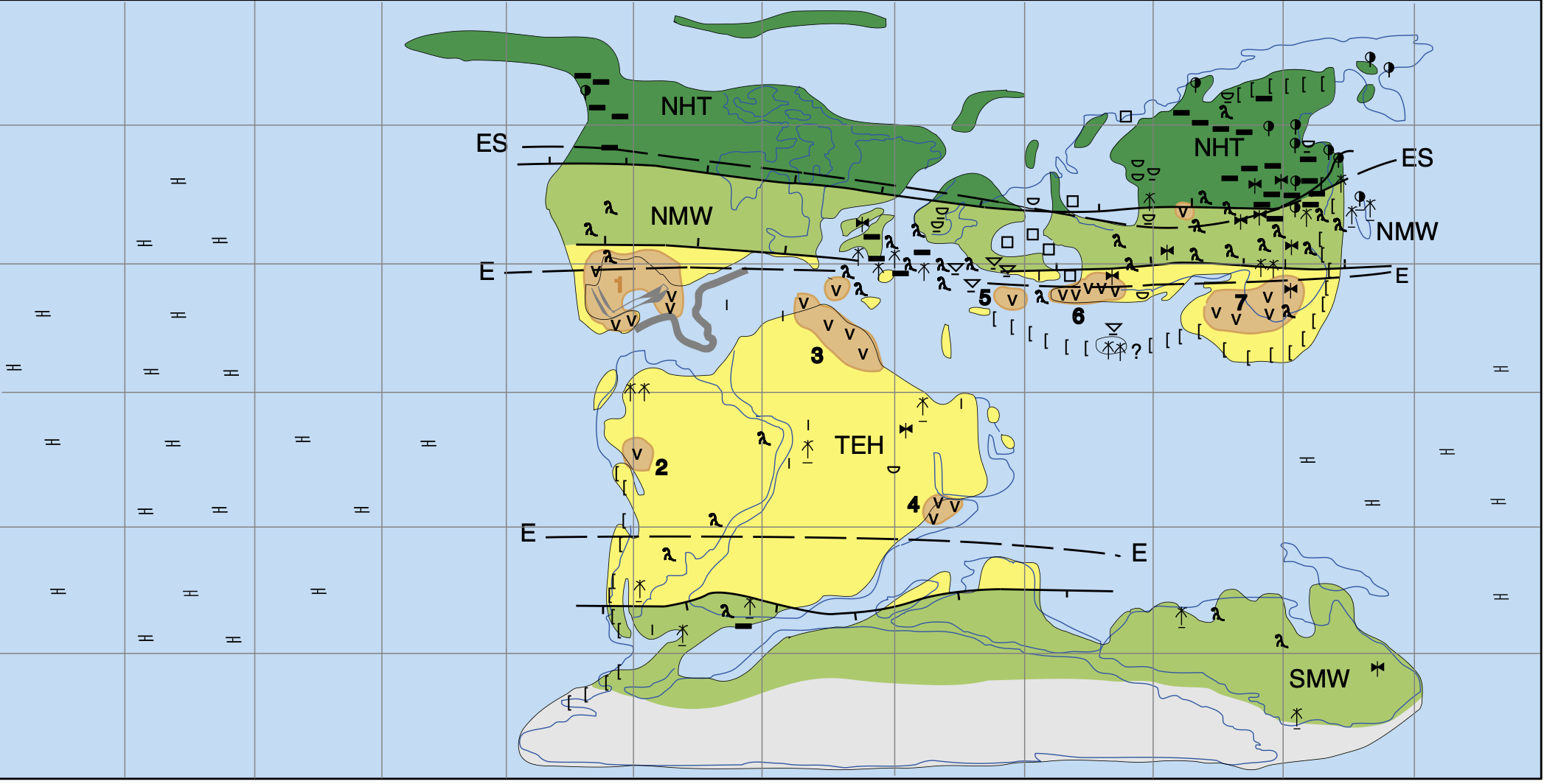 Climate map for the Berriasian (~145-140 Ma)