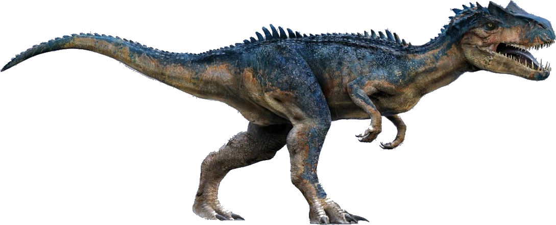Reconstruction of an adult Allosaurus in its natural Morrison Formation environment — semi-arid forests and floodplains of Upper Jurassic North America.