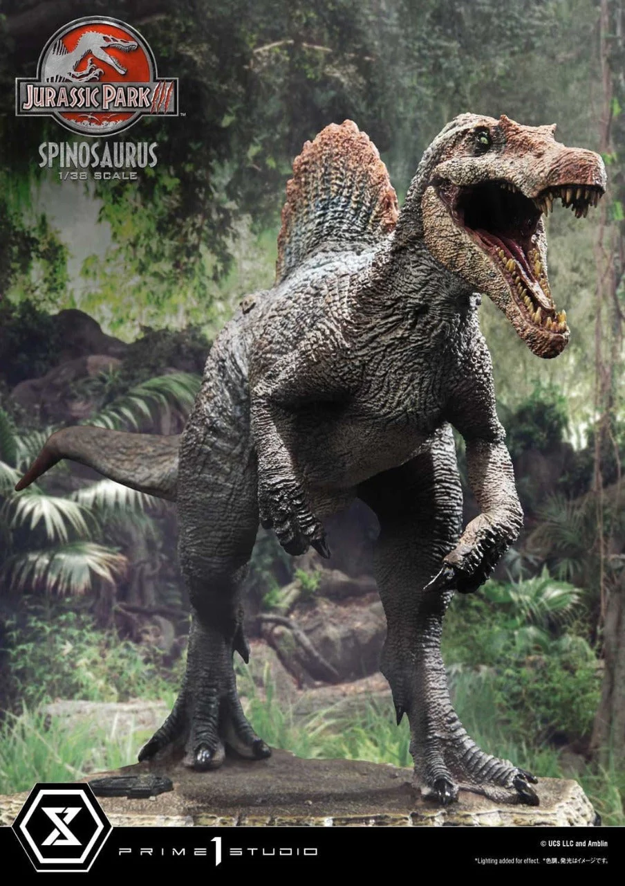 Artistic reconstruction of Spinosaurus in an aquatic hunting scene.